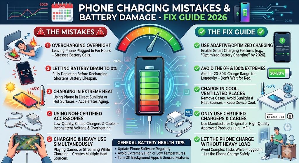 Phone Charging Mistakes That Damage Battery
